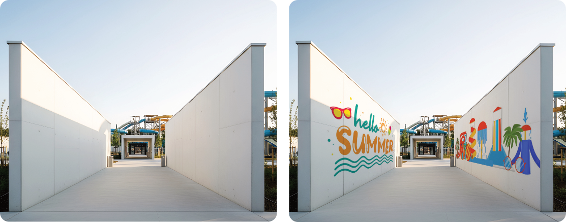Entry Tunnel Concrete Wall | Summer Theme Mural
